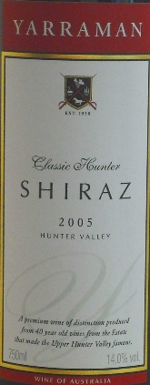 Yarraman Estate Classic Hunter Shiraz 2005